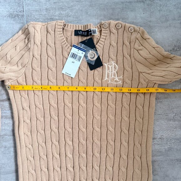 NWT Ralph Lauren Button-Trim Cable-Knit Cotton Sweater Size S - Picture 11 of 13